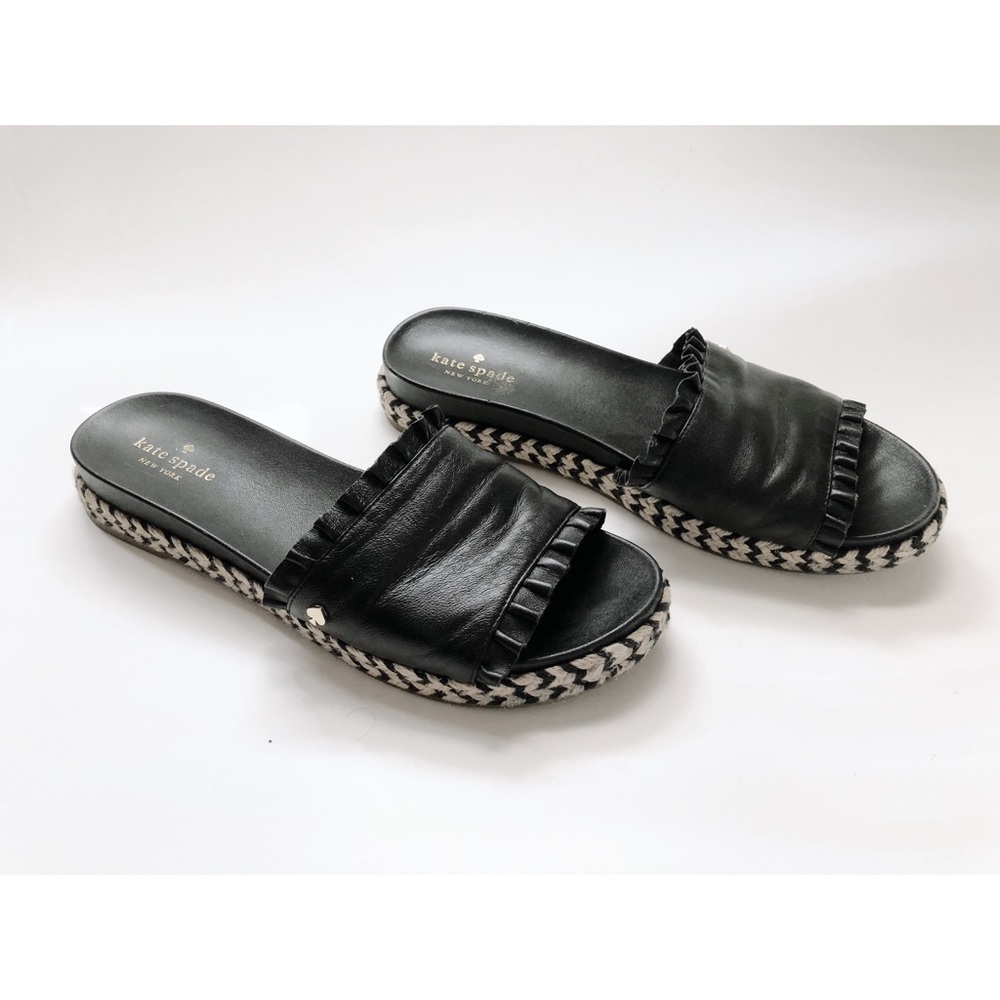 KATE SPADE Zahara Leather Slide Espadrille